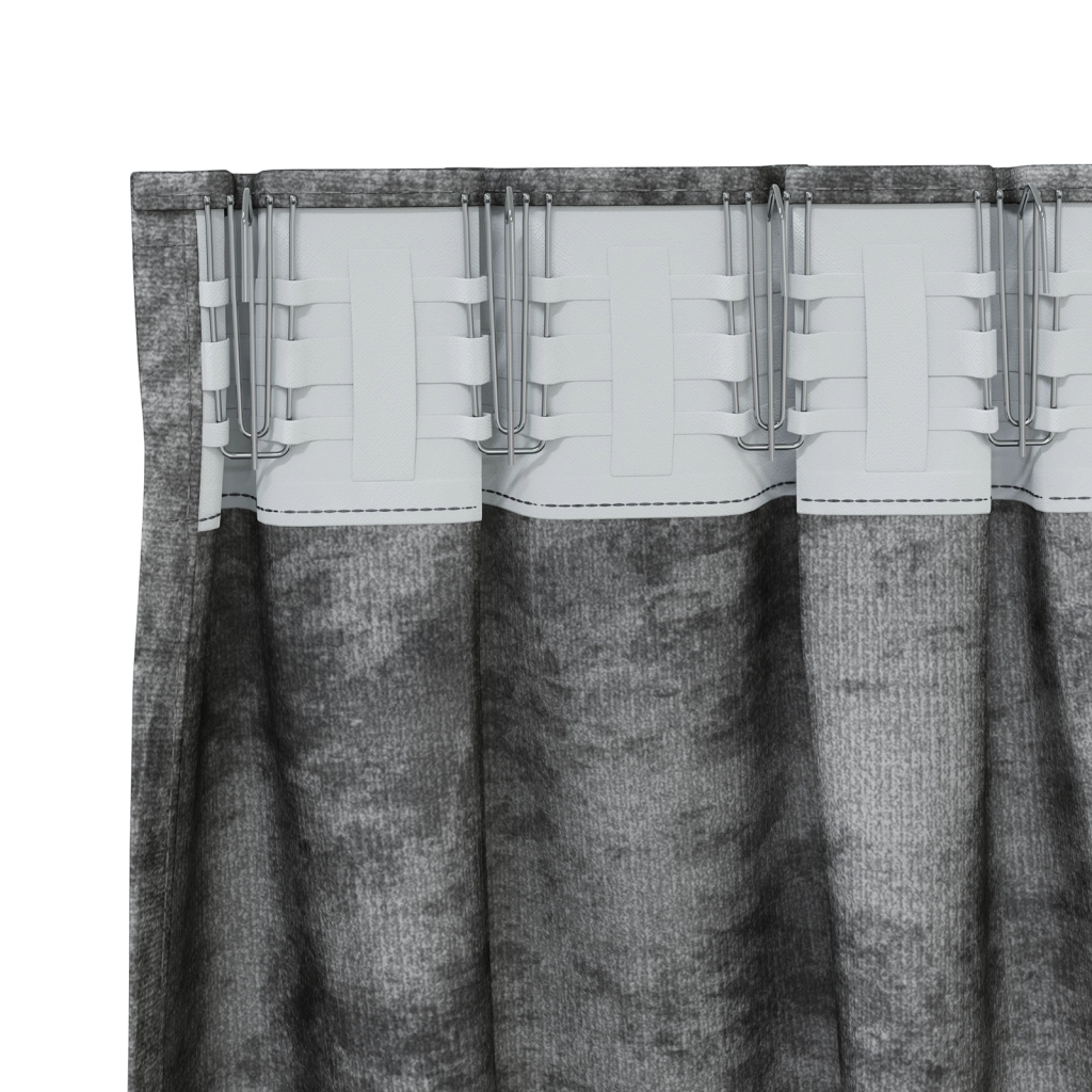 Tende in Velluto 2 pz con Occhielli Grigio 140x140 cm
