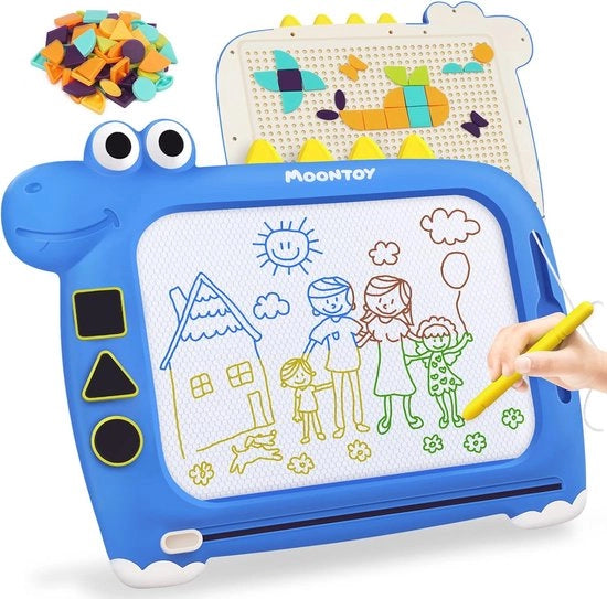 Tavolo da disegno per bambini da 2 anni - tavolo da disegno 2 in 1 con blocchi magnetici Tangram