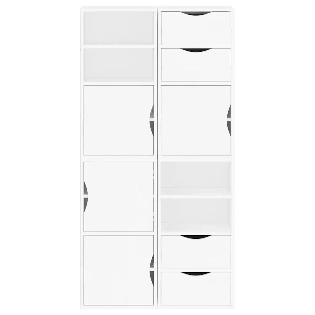Armadietti Laterali 4 pz ODDA Bianco 40x24x79 cm Legno di Pino 3365349