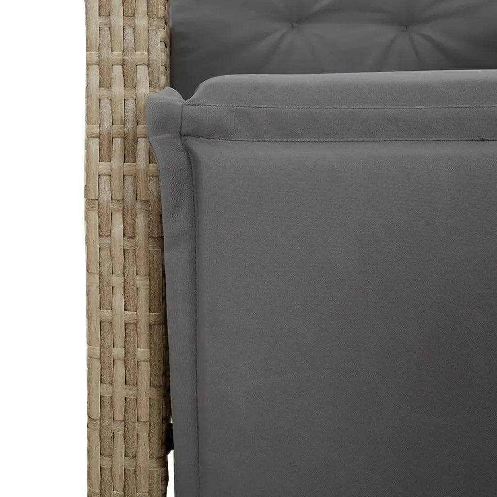 Set Pranzo da Giardino 7 pz con Cuscini Beige Misto Polyrattan 3212406