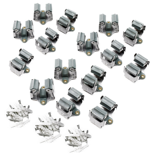 15x Ganci per scope Appendiscope da parete Portascopa In acciaio