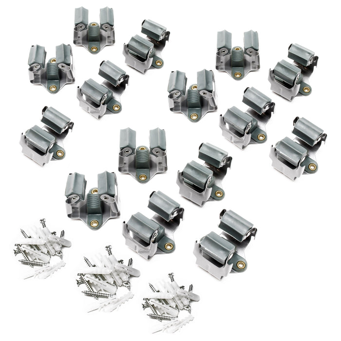 15x Ganci per scope Appendiscope da parete Portascopa In acciaio