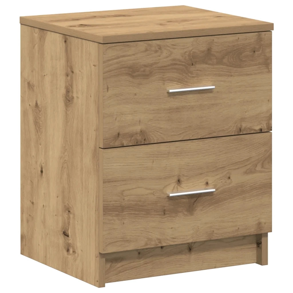 Comodino con 2 Cassetti Rovere Artigianale 40x36x50 cm 858801