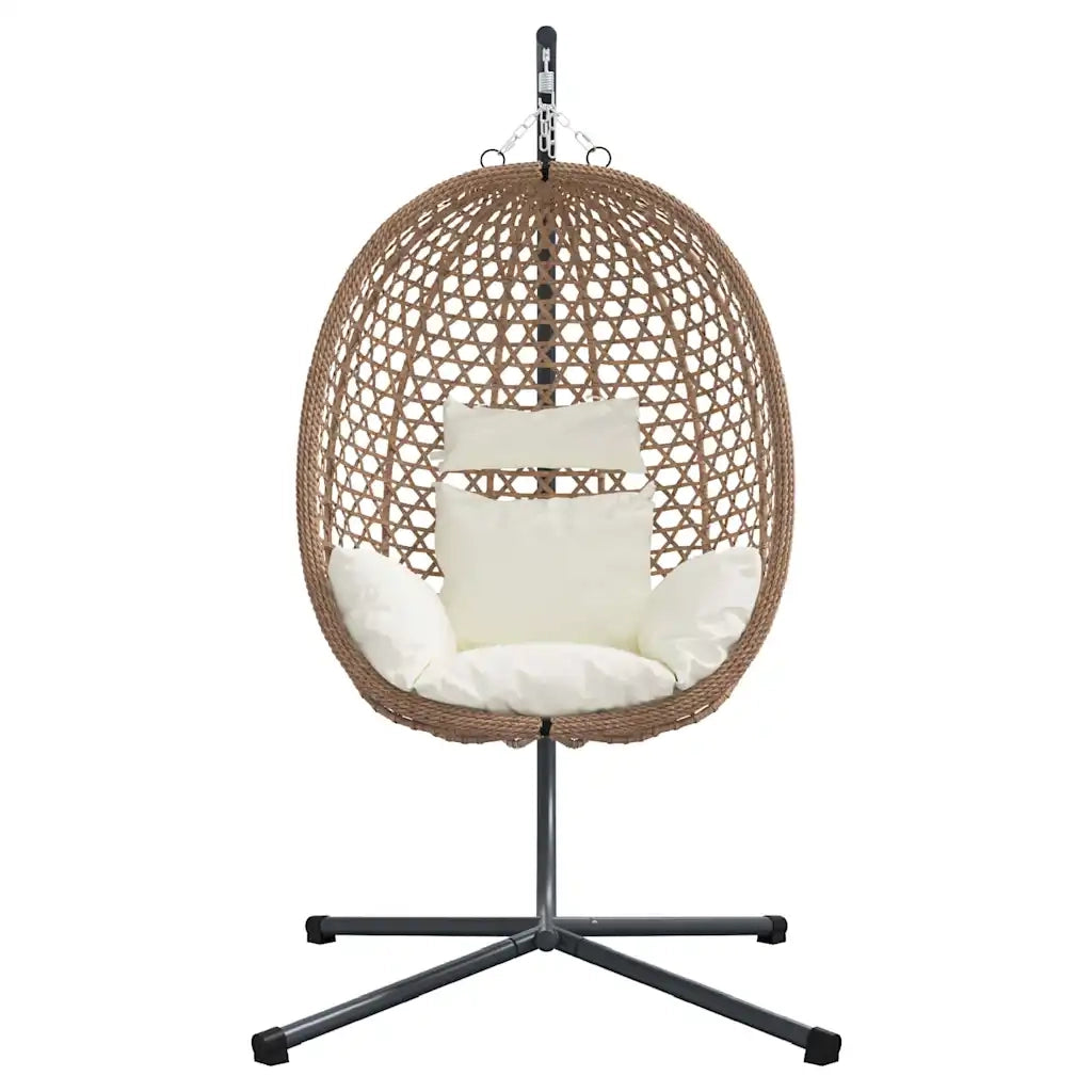 Sedia uovo sospesa Crema Chiara 104 x 100 x 191 cm polyrattan CFW3292029
