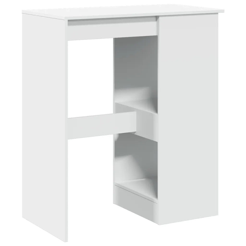 Tavolo Bar con Rastrelliera Bianco 90x47,5x103,5 cm Truciolato 854337