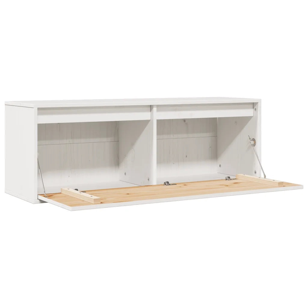 Pensile Bianco 100x30x35 cm in Legno Massello di Pino 813467