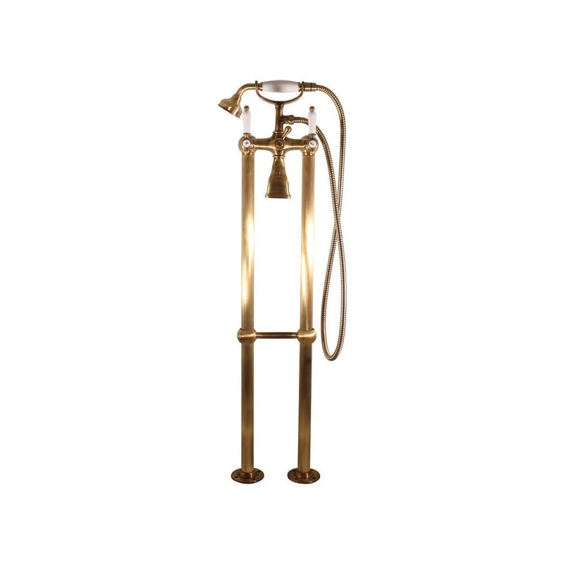 Colonna doccia con piedistallo in bronzo MORAVA RETRO con maniglia in ceramica