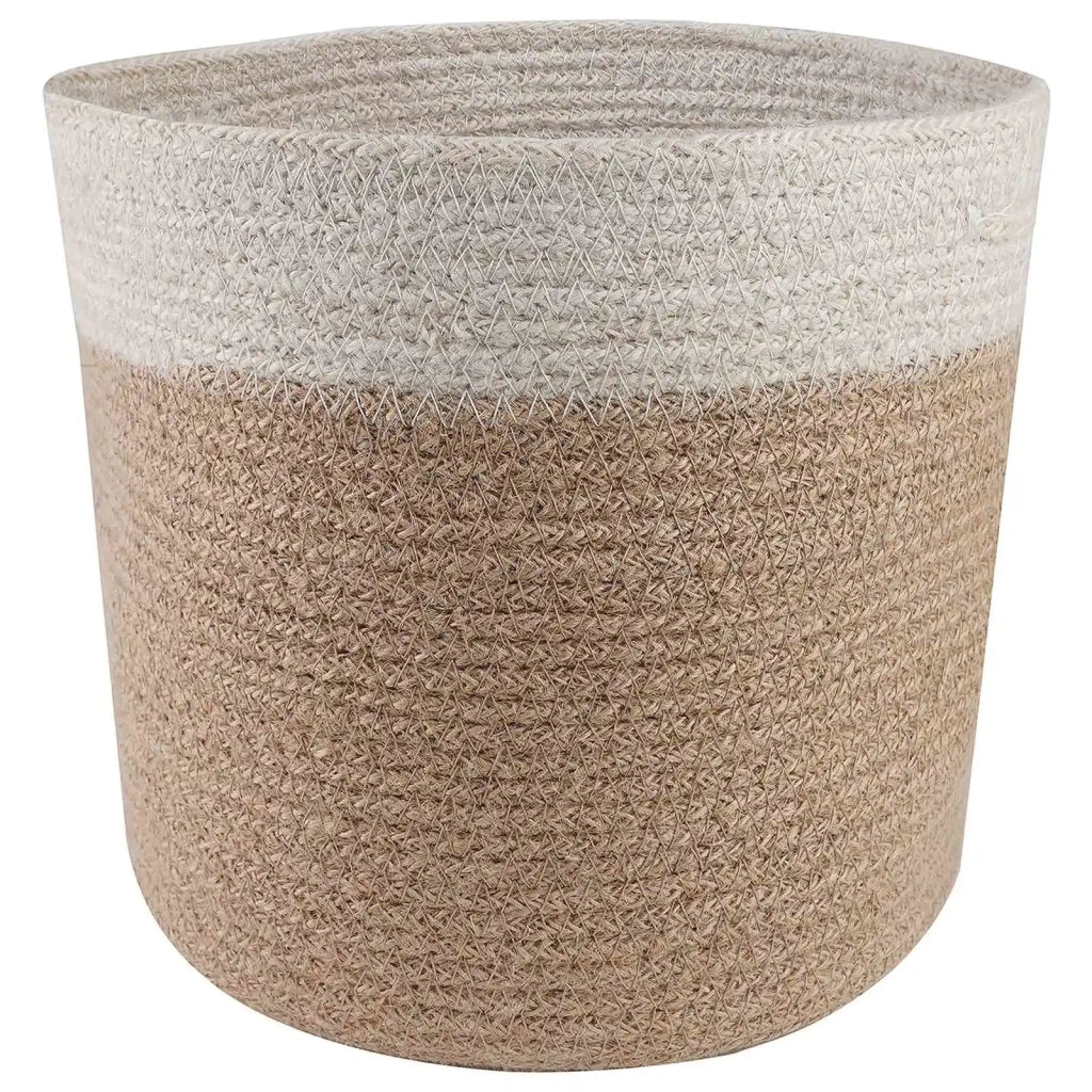 Set di Vasi per Piante 2 pcs Naturale e Bianco Ø 21 x 21 cm