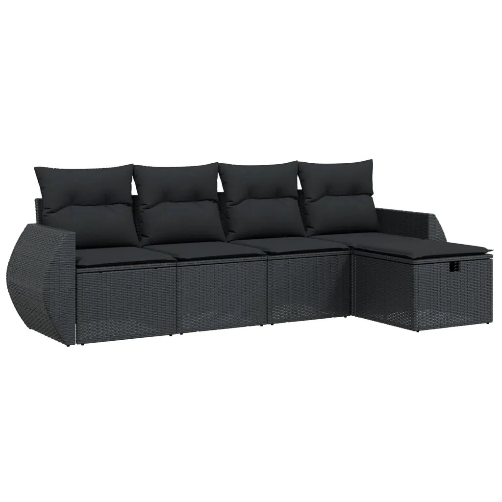 Set Divani da Giardino 5 pz con Cuscini in Polyrattan Nerocod mxl 114512