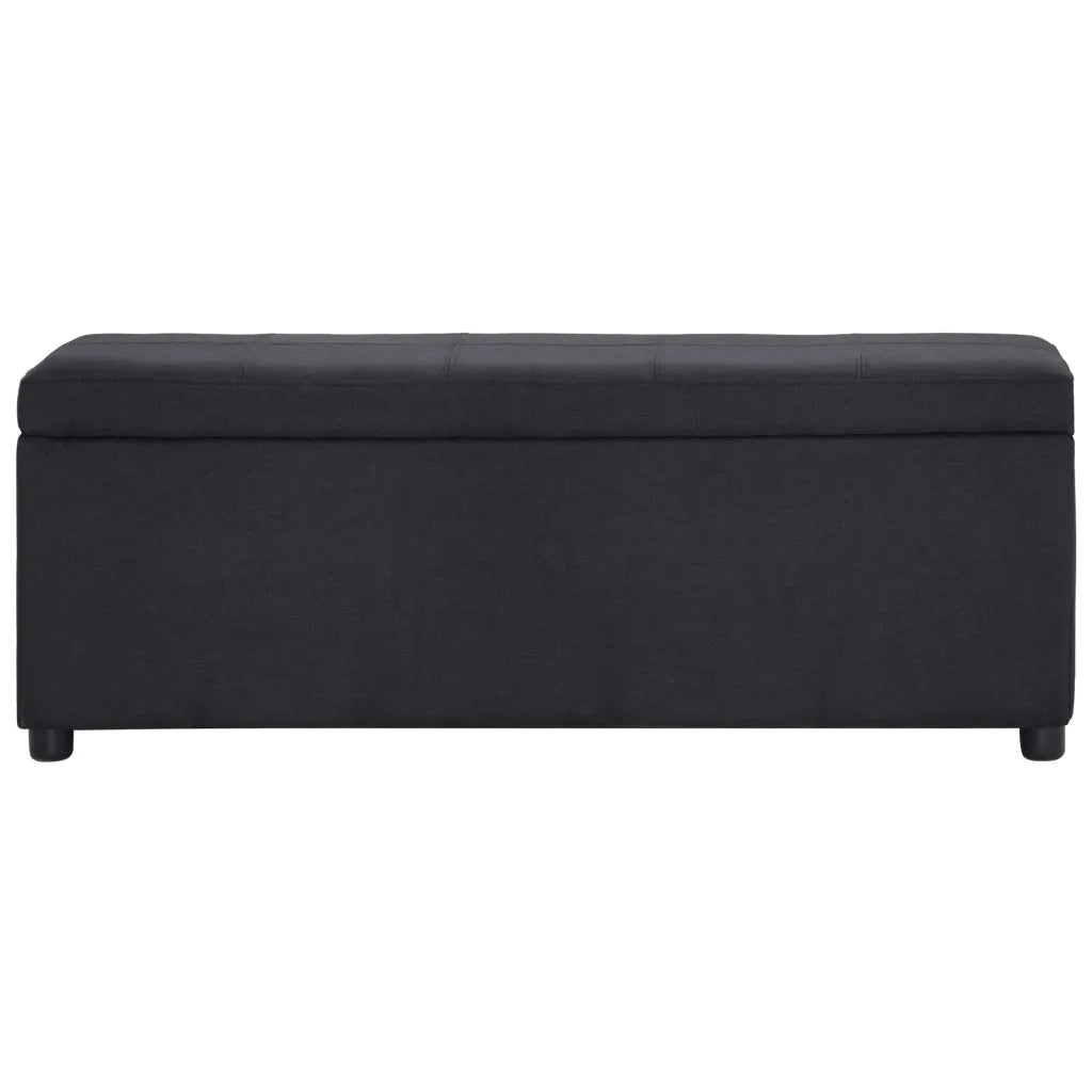 Panca con Vano Portaoggetti 116 cm Nera in Poliestere