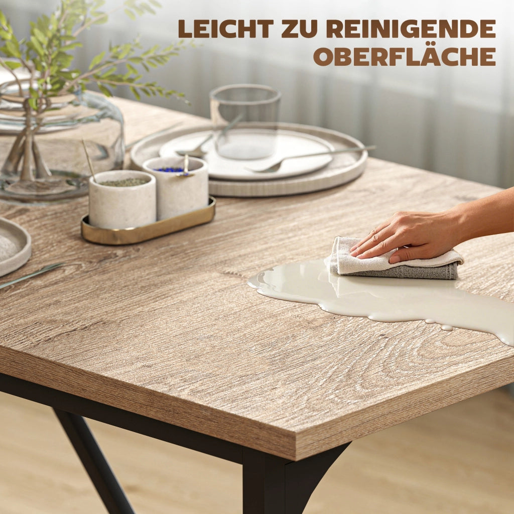 Tavolo da pranzo allungabile moderno rettangolare ¨C zephmum ¨C legno effetto naturale 180x80x75.5 cm