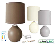 Lampada da Tavolo con base in Ceramica Tinta Unita Opaca 26 cm 3 Colori