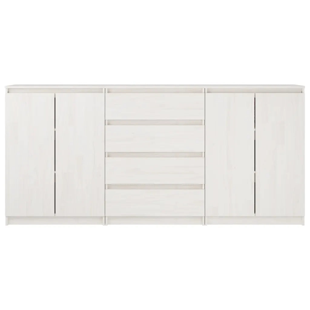 Credenze 3 pz in Legno Massello di Pino Bianco 3094813