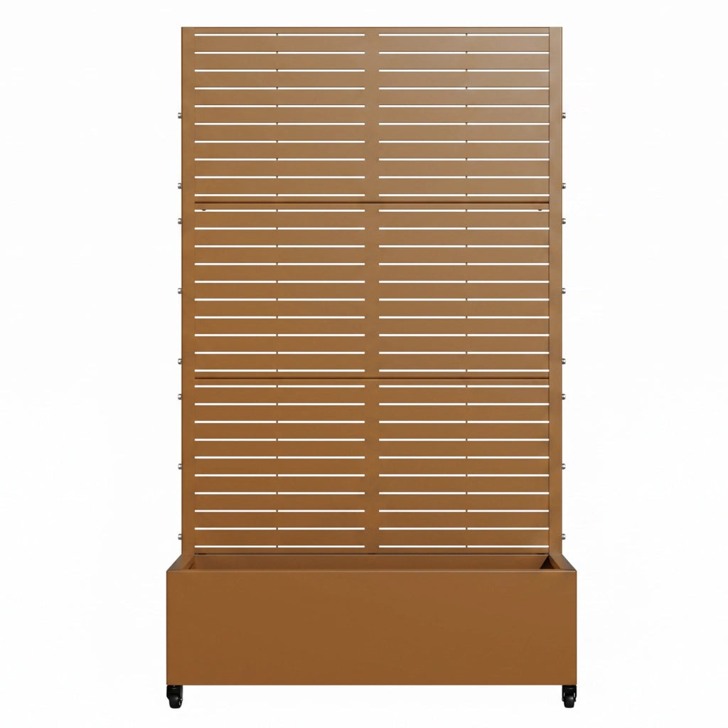 Fioriera con Spalliera Nodepp in Acciaio 190 x 120 x 38 cm - Marrone casa.pro