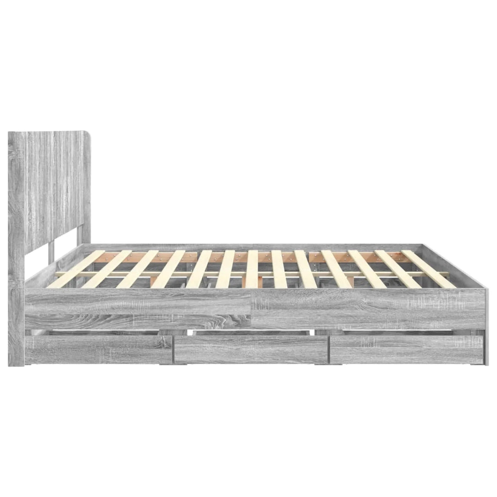 Struttura del letto con stoccaggio e testata Grigio Sonoma 3413928