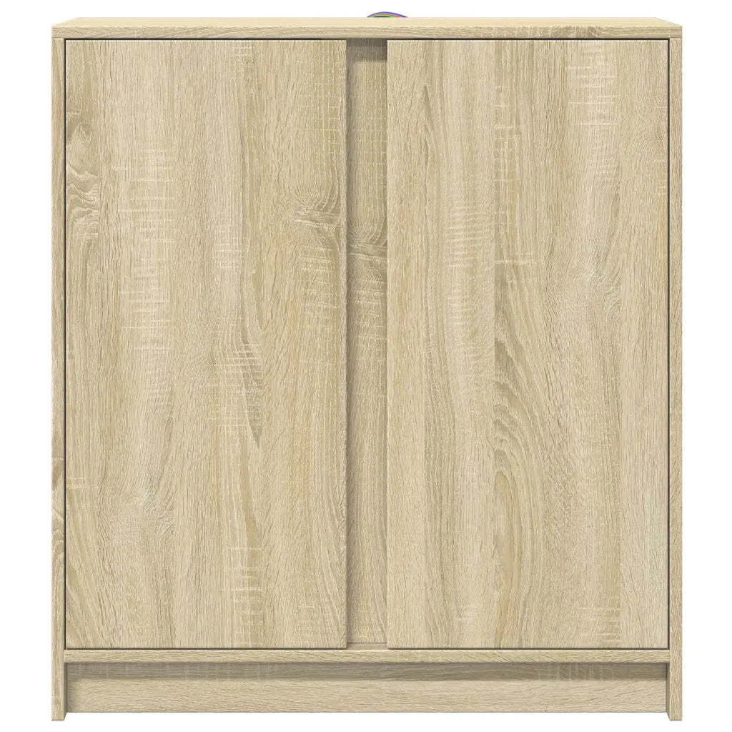 Credenza con LED Rovere Sonoma 77x34x85 cm in Legno Multistrato