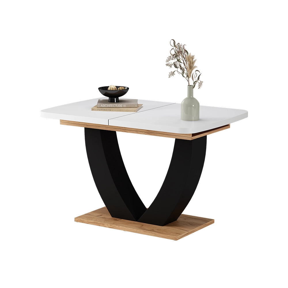 Vicco tavolo da pranzo allungabile Rovere bianco/dorato 120 x 80 cm Estensibile