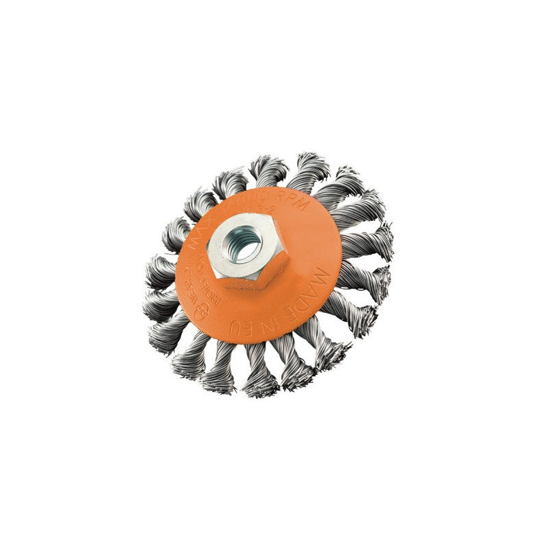 Spazzola conica 95 mm ritorti – Brixo per accessi angolari – Attacco M14