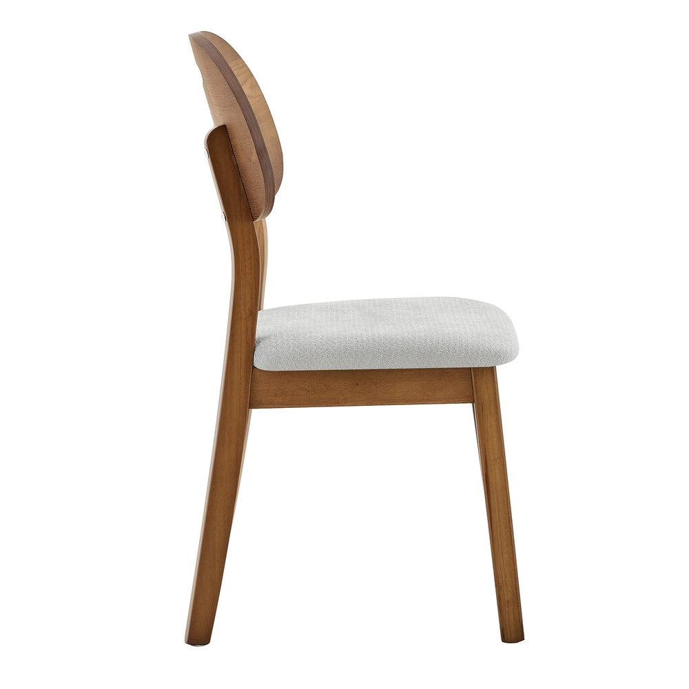 Set 2 Sedie da Pranzo Imbottite con Schienale Ovale ¨C MINIMAL ¨C Legno, Cucina e Soggiorno
