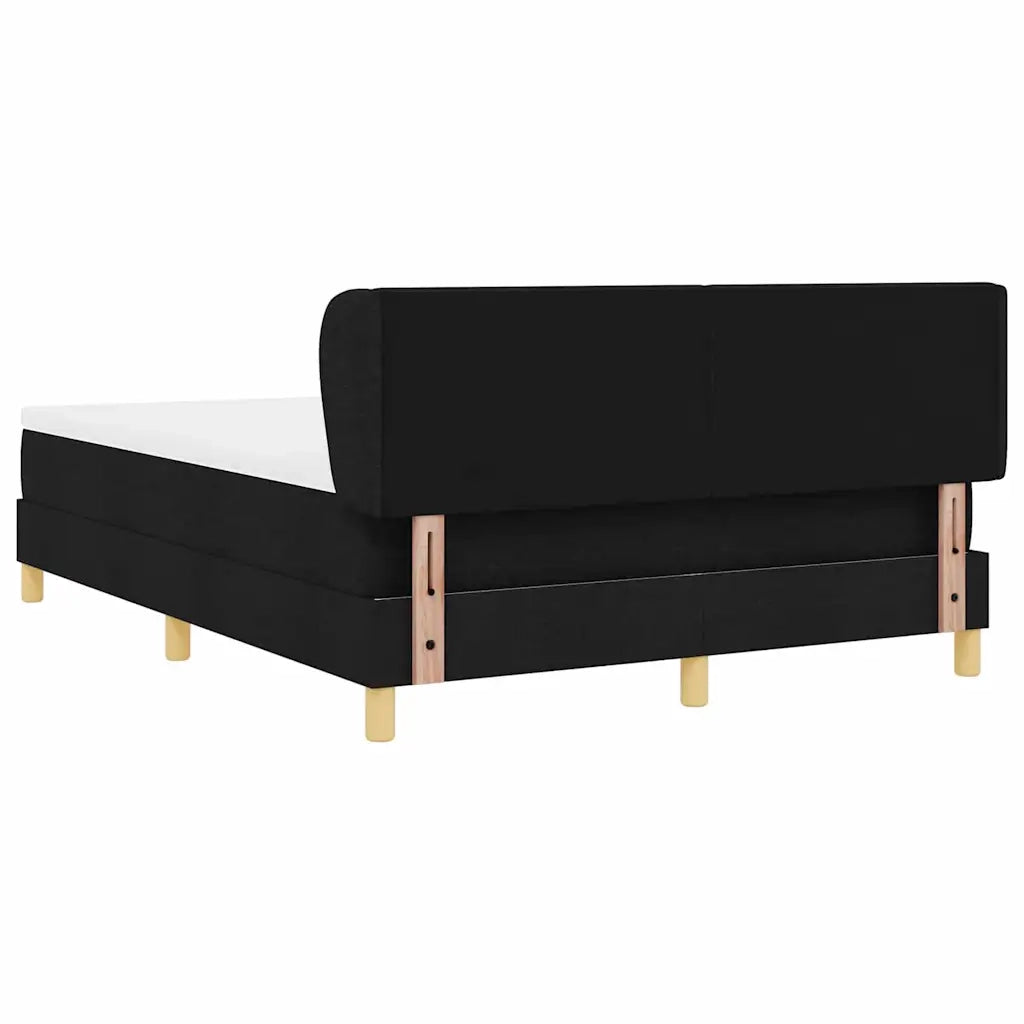 Letto a molle con testiera Nero 140 x 200 cm Tessuto 3340215
