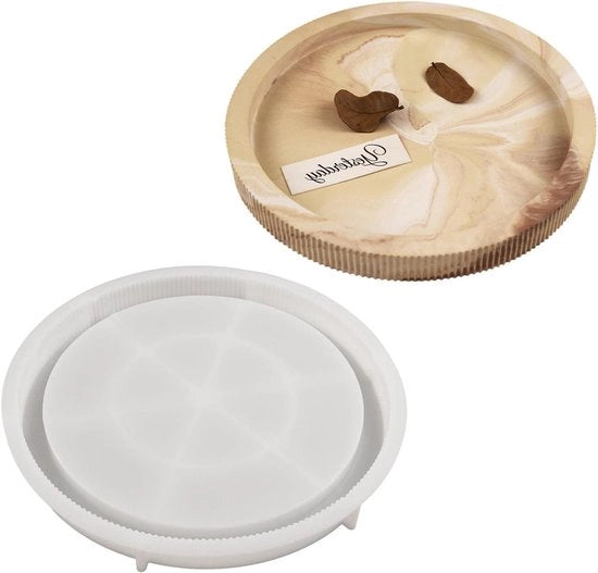 Forma in silicone con solchi 26.7cm, conica, guscio di silicone per la creazione di DIY, forma per biscotti, forma per frutta, artigianato, decorazione domestica (colore: bianco)