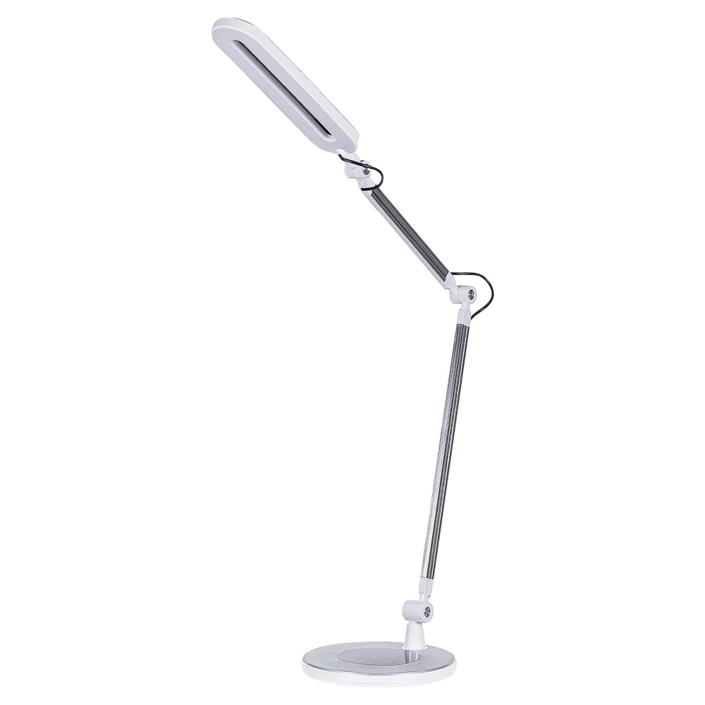 Lampada da tavolo color argento LED intensità variabile braccio regolabile stile moderno cameretta ufficio