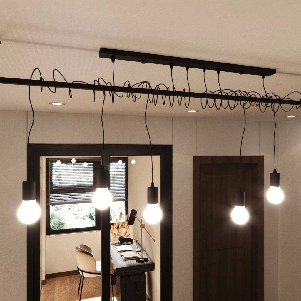 Lampadario Pure Lume Toledo 2 luci nero E27 metallo