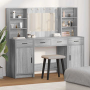 Set da tavolo da trucco con LED con porta 3 pcs Grigio Sonoma 3334286