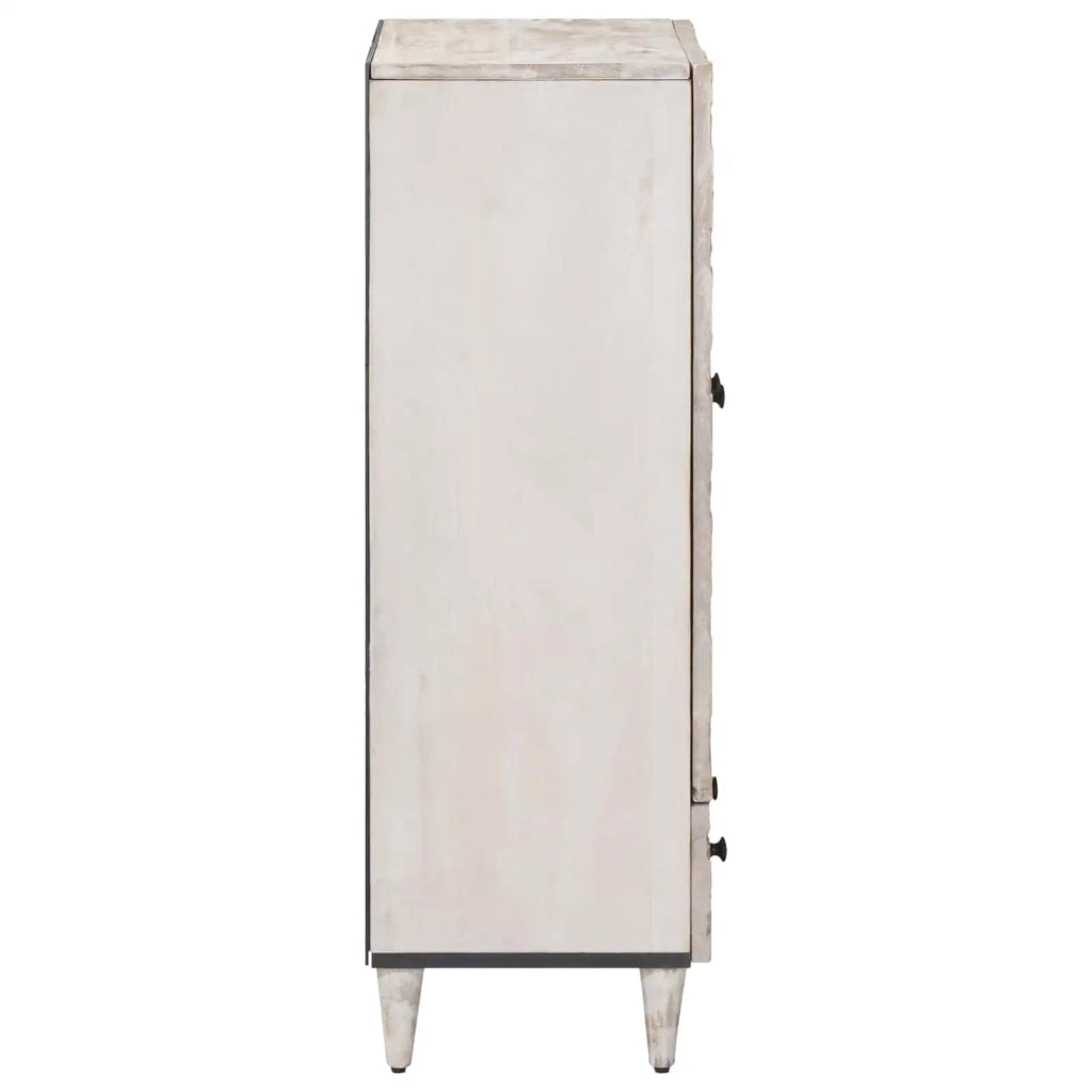 Mobile Alto Bianco 60 x 33,5 x 100 cm Legno di mango massello 4018398