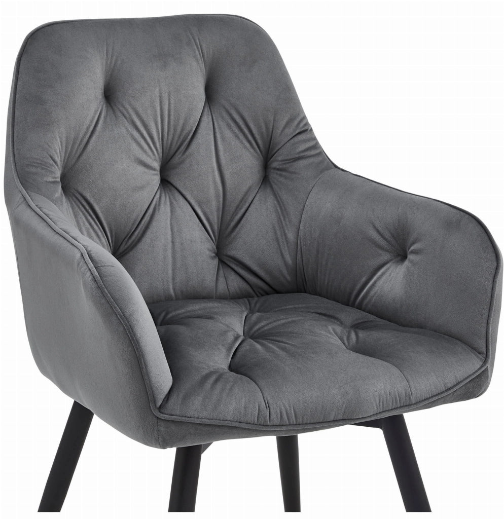 VALORA LUKK360 Sedia girevole in velluto grigio scuro x2