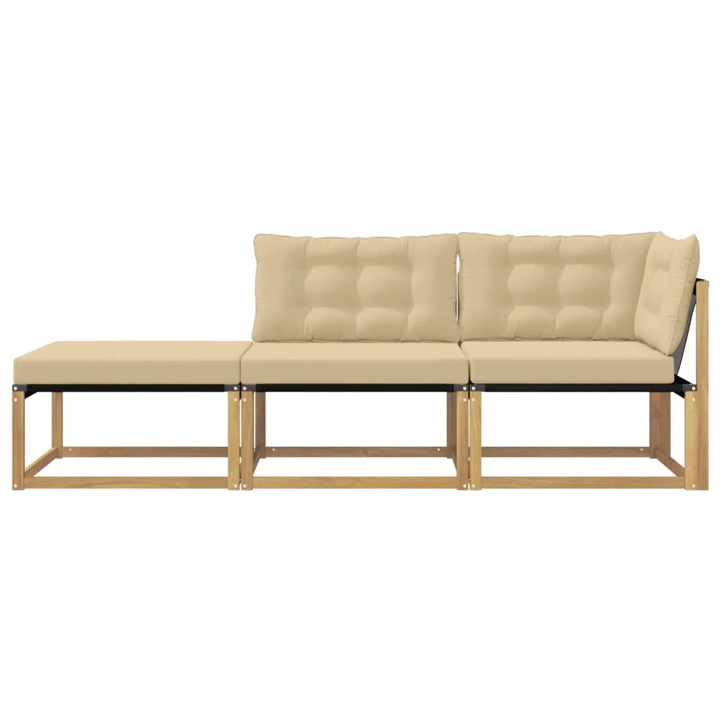 Salotto da Giardino-Divano componibile Sezionale con cuscino Bianco 241,5 x 83 x 73 cm 299660