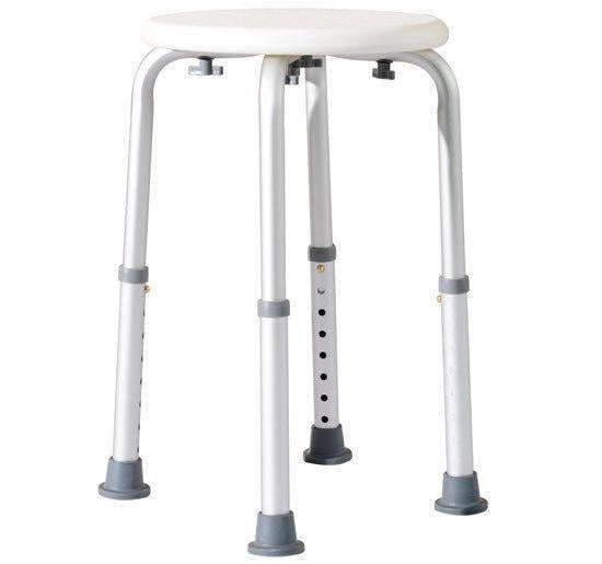 SGABELLO PER DOCCIA BAGNO ALTEZZA REGOLABILE ANTISCIVOLO, BIANCO