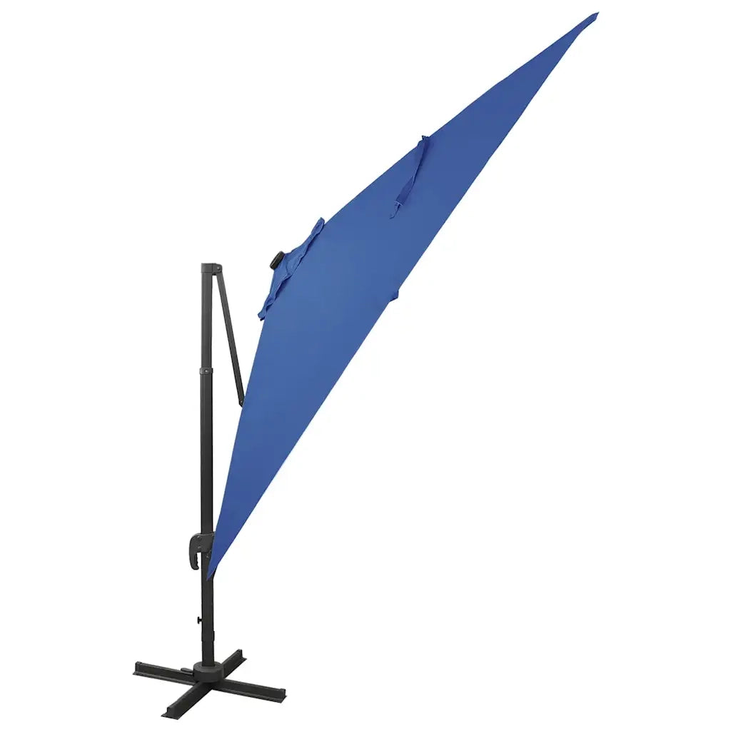 Ombrellone a Sbalzo con Palo e Luci a LED Azzurro 300 cm 312349
