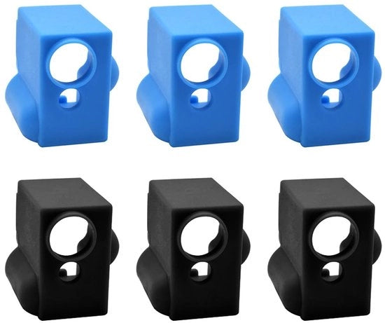 Sokkette silicone - 6 pezzi - Stabilità termica - Copertura per blocco di riscaldamento - Resistente e elastico - Adatto per stampante 3D - Copertura per blocco di riscaldamento
