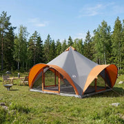 Tenda Tipi Grigio e arancione 18 Persone Poliestere e Acciaio 42028621