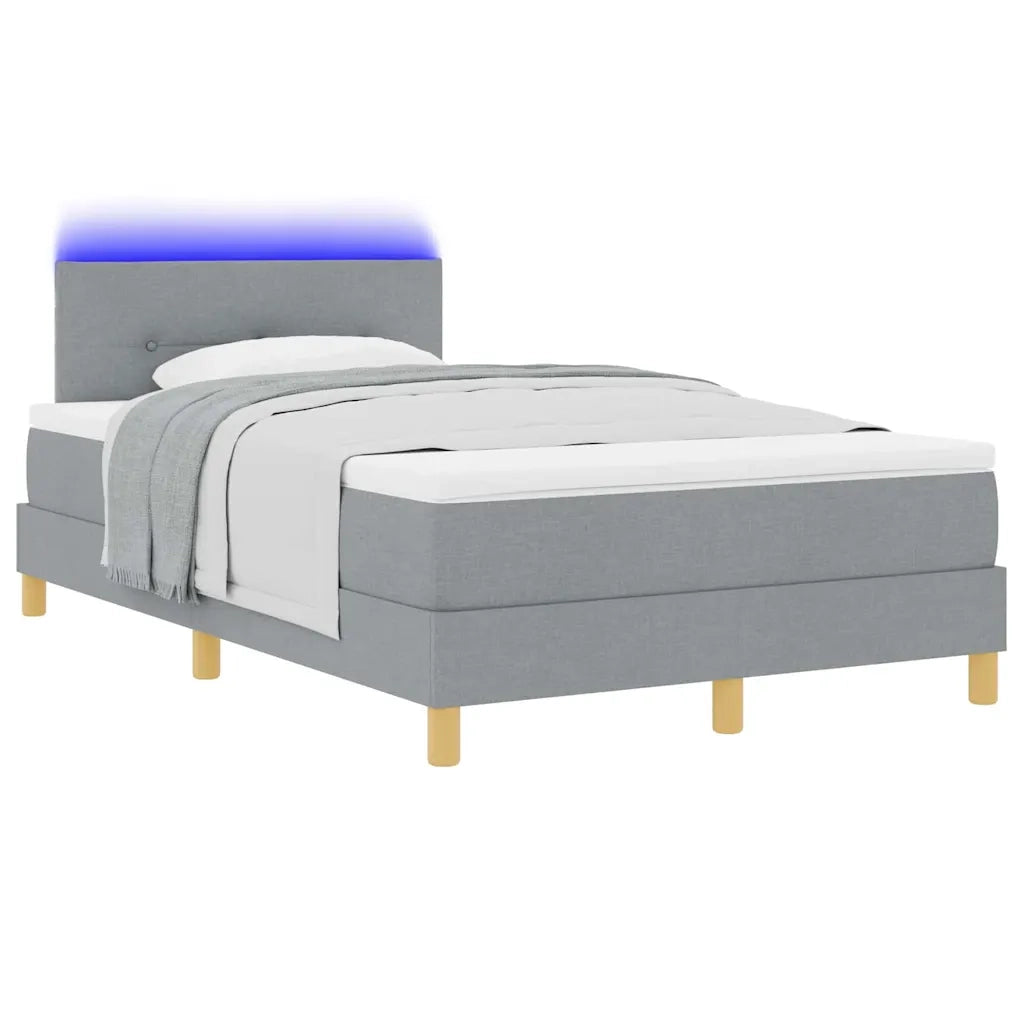 Letto a Sorgente LED con led Grigio chiaro 120 x 200 cm Tessuto 3342429