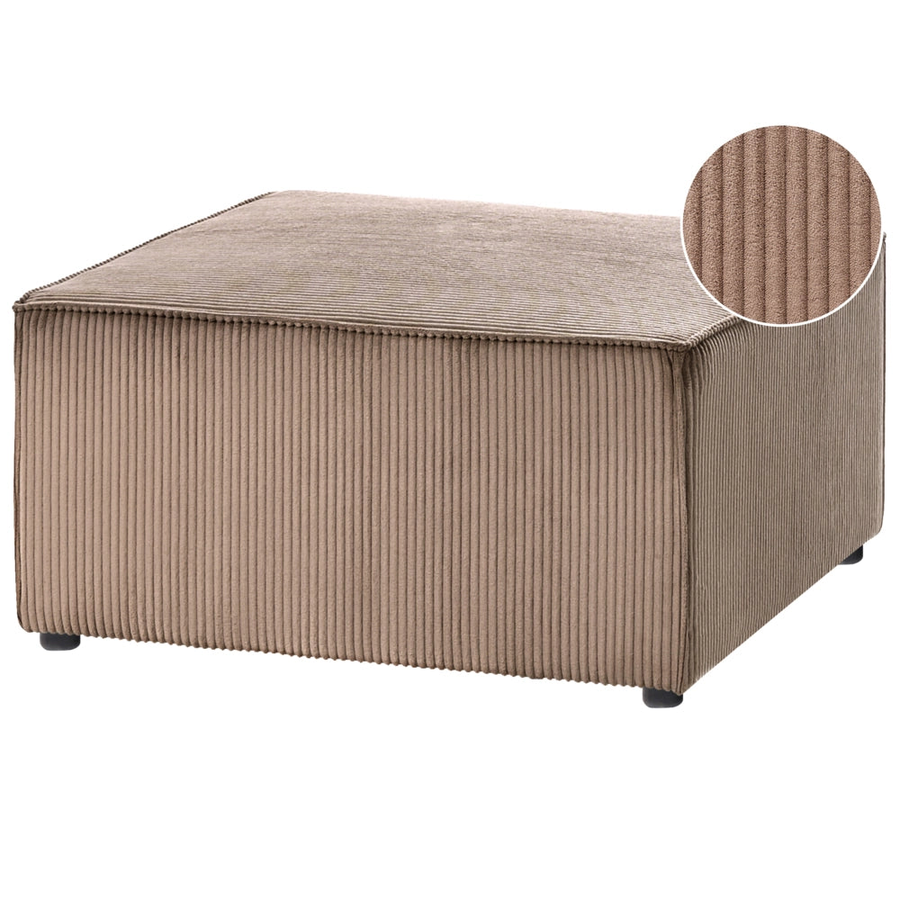 Ottomana Poggiapiedi Rettangolare in Velluto Colore beige sabbia dal design moderno