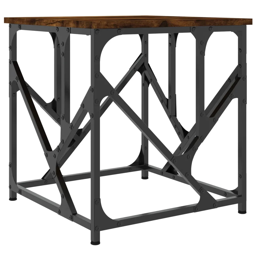 Tavolino da Salotto-Tavolino da soggiorno-Tavolo Rovere Fumo 45x45x47,5 cm Legno Multistrato