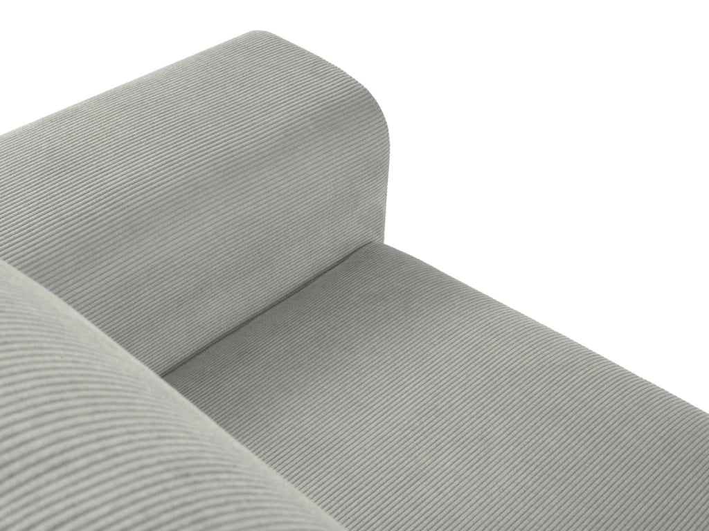 Cosmopolitan Design - Divano convertibile angolare sinistro con box "Kyoto" 4 posti in velluto a coste grigio chiaro 