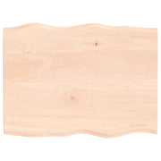 Piano per Tavolo | Superficie Tavolo | Piano Scrivania 80x60x2 cm in Rovere Non Trattato Bordi Vivi