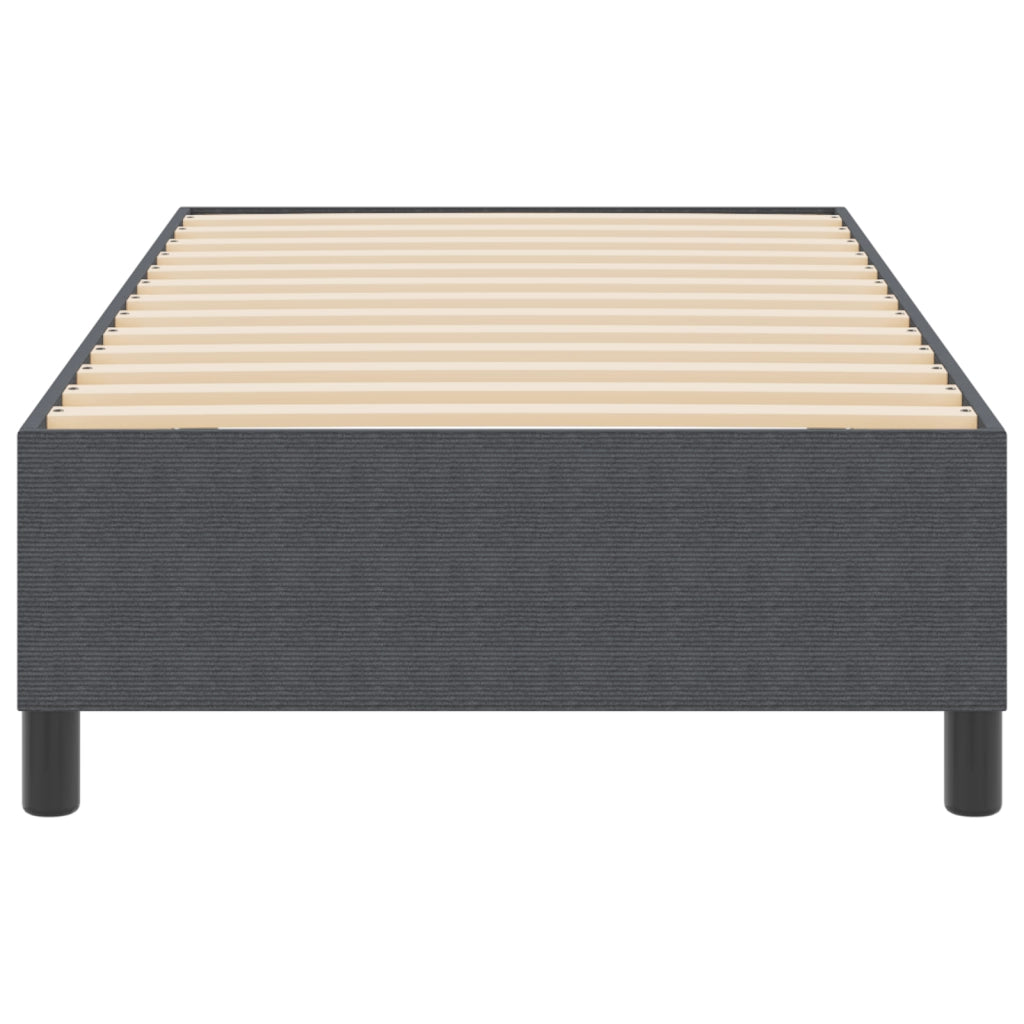 Letto Box Spring Grigio Scuro 90x200 cm Tessuto in Corduroy