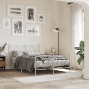 Giroletto con Testiera e Pediera-Struttura Letto Metallo Bianco 120x200 cm 161985