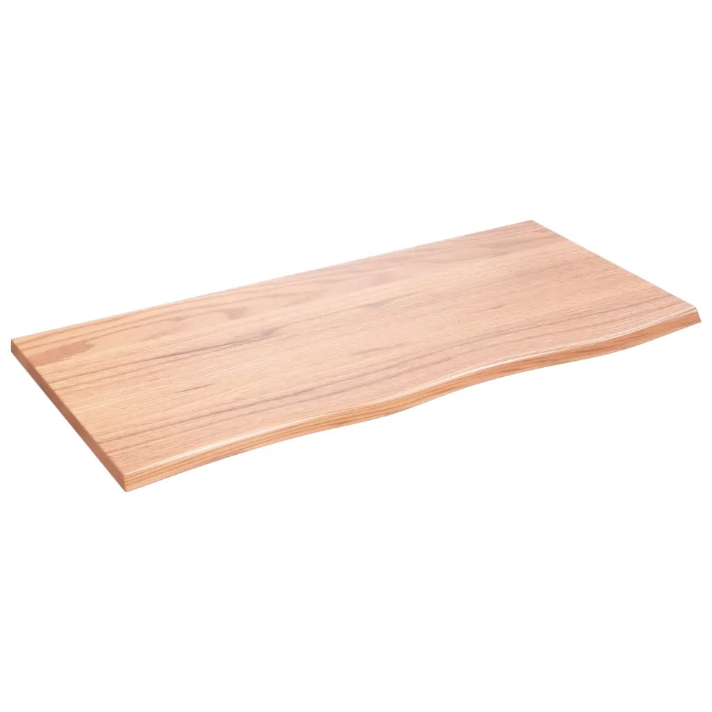 Piano Tavolo Marrone Chiaro 100x50x2cm Rovere Massello Trattatocod mxl 120744