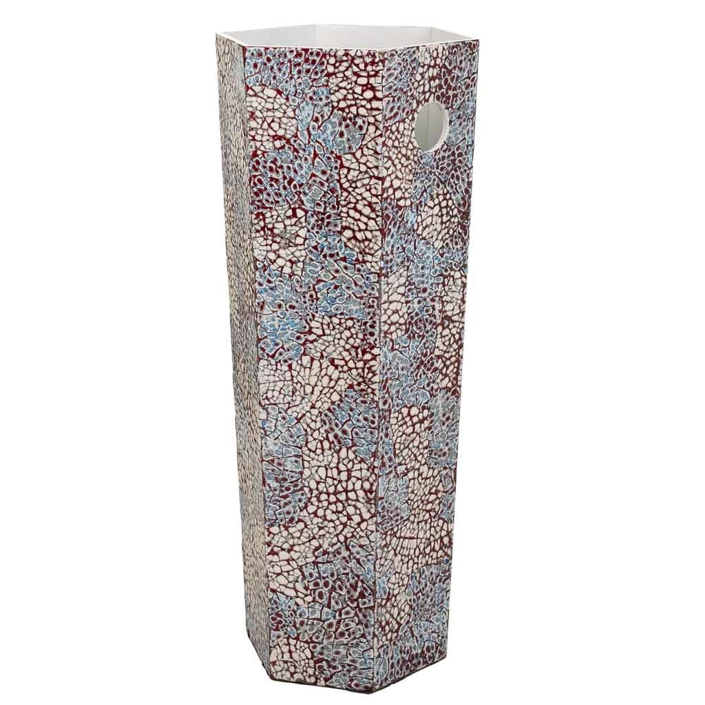 Portaombrelli Capiz stampato bianco, rosso e blu, 24x24x58h cm