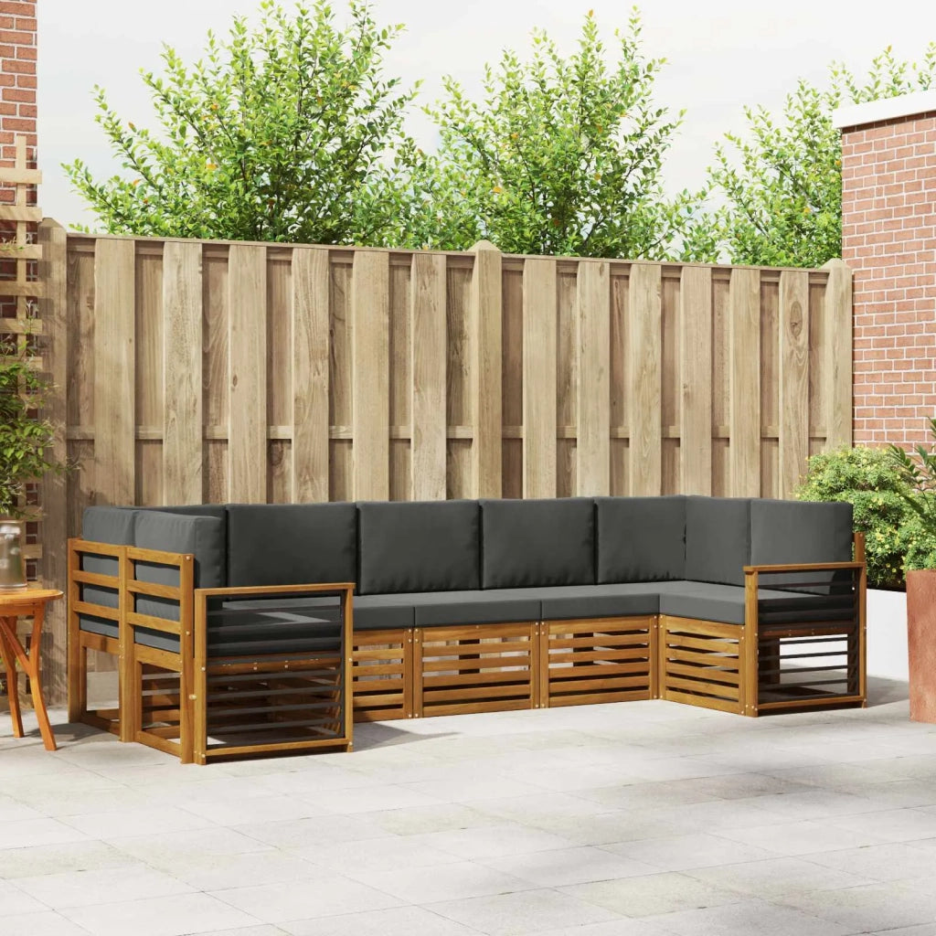 Set divano sezionale con cuscino 7 pcs Naturale e Antracite 3375422