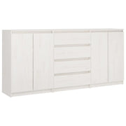 Credenze 3 pz | Madia | Buffet da pranzo | Armadio da pranzo in Legno Massello di Pino Bianco