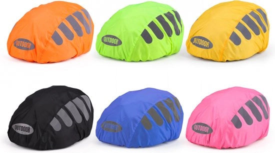 Copertura per Casco da Bicicletta - 6 pezzi - Striscia Riflettente - Copertura Casco - Impermeabile - Cappuccio Riflettente per Casco - Impermeabile per Casco da Bicicletta