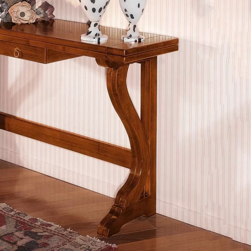 Tavolo consolle in legno 1 cassetto apribile misura l.140 p.40 h.83(aperto 140x80) - Mobili 2G