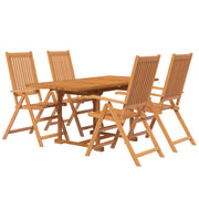 Set da pranzo da giardino 5 pezzi mobili da esterno legno massello di acacia 02_0013746