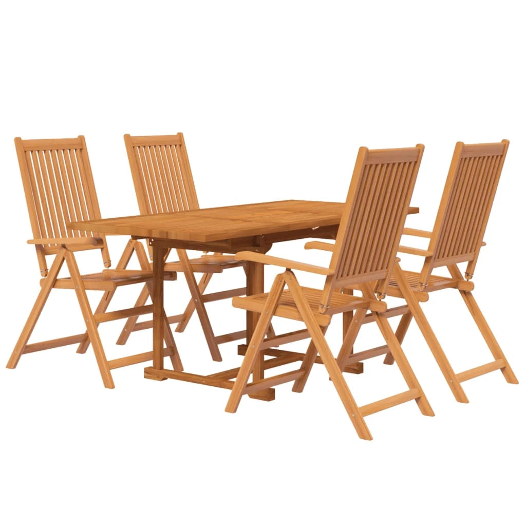 Set da pranzo da giardino 5 pezzi mobili da esterno legno massello di acacia 02_0013746